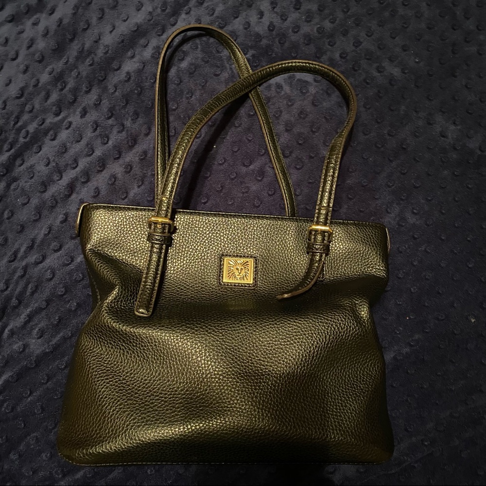 VINTAGE Black Leather Anne Klein Purse